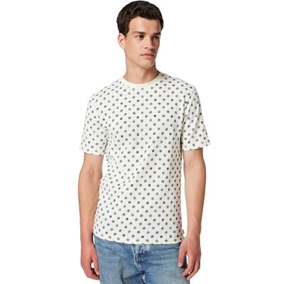 Scotch & Soda Herren Micro-Printed Regular-fit T-Shirt, Foulard Eggnog 270, XL Scotch & Soda Herren Micro-Printed Regular-fit T-Shirt, Foulard Eggnog 270, XL