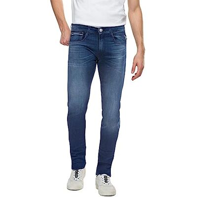 Replay Herren Jeans Grover Straight-Fit mit Power Stretch, Medium Blue 009 (Blau), 34W / 32L Replay Herren Jeans Grover Straight-Fit mit Power Stretch, Medium Blue 009 (Blau), 34W / 32L