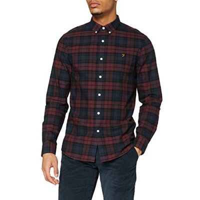 Farah Herren Brewer Slim Fit Cotton Oxford Shirt Hemd, Rot, M Farah Herren Brewer Slim Fit Cotton Oxford Shirt Hemd, Rot, M