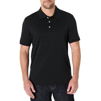Amazon Essentials Interlock Herren-Poloshirt, Normale Passform, Schwarz, Größe XXL Amazon Essentials Interlock Herren-Poloshirt, Normale Passform, Schwarz, Größe XXL