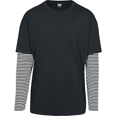 Urban Classics Oversized Double Layer Striped LS Tee Männer Langarmshirt schwarz/weiß Urban Classics Oversized Double Layer Striped LS Tee Männer Langarmshirt schwarz/weiß