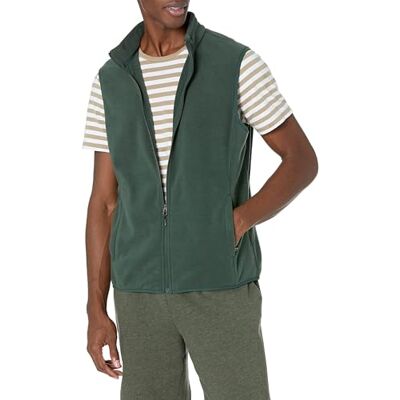 Amazon Essentials Herren Polarfleece-Weste mit durchgehendem Reißverschluss (erhältlich in Big & Tall), Tannengrün, L Amazon Essentials Herren Polarfleece-Weste mit durchgehendem Reißverschluss (erhältlich in Big & Tall), Tannengrün, L