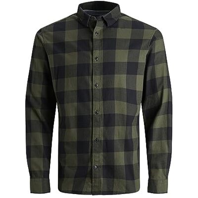 JACK & JONES Herren Hemd Jjegingham Twill Shirt L/S Noos, Dusty Olive, M JACK & JONES Herren Hemd Jjegingham Twill Shirt L/S Noos, Dusty Olive, M