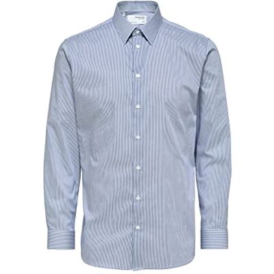 SELECTED HOMME SELETED HOMME Herren Slhslimnathan-stripe Shirt Ls B Noos Hemd, Deep Ultramarine/Stripes:stripes, XL EU SELECTED HOMME SELETED HOMME Herren Slhslimnathan-stripe Shirt Ls B Noos Hemd, Deep Ultramarine/Stripes:stripes, XL EU