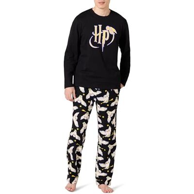 Amazon Essentials Herren Flanellhose und langärmeliges T-Shirt als Pyjama-Set, Harry Potter Hedwig – Herren, XXL Amazon Essentials Herren Flanellhose und langärmeliges T-Shirt als Pyjama-Set, Harry Potter Hedwig – Herren, XXL