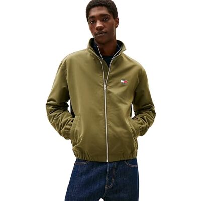 Tommy Jeans Herren Windbreaker Jacke mit Stretch-Bündchen und -Saum, Grün (Dark Greenery), S Tommy Jeans Herren Windbreaker Jacke mit Stretch-Bündchen und -Saum, Grün (Dark Greenery), S