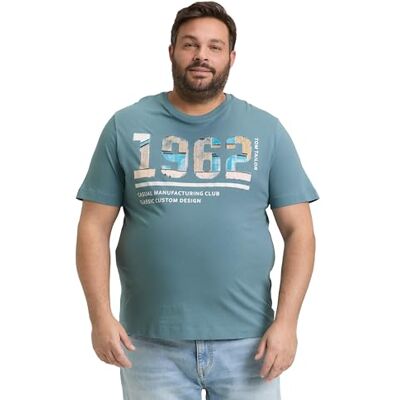 TOM TAILOR Herren 1042500 Plussize T-Shirt, 30105 Deep Bluish Green, 3XL EU TOM TAILOR Herren 1042500 Plussize T-Shirt, 30105 Deep Bluish Green, 3XL EU