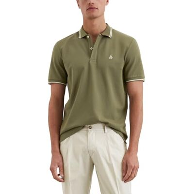 Marc O' Polo Herren Kurzarm-Poloshirt aus Bio-Baumwolle Regular Fit, Grün (Oak Ash), S Marc O' Polo Herren Kurzarm-Poloshirt aus Bio-Baumwolle Regular Fit, Grün (Oak Ash), S