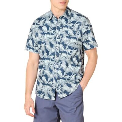 Amazon Essentials Herren Regular Fit Sommerhemd 100% Baumwolle mit Kurzarm, Aufdruck Amazon Essentials Herren Regular Fit Sommerhemd 100% Baumwolle mit Kurzarm, Aufdruck