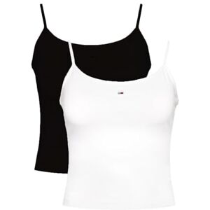 Tommy Jeans Damen 2er Pack Tops Essential Strap Top Stretch, Mehrfarbig (Ecru/Black), XL Tommy Jeans Damen 2er Pack Tops Essential Strap Top Stretch, Mehrfarbig (Ecru/Black), XL