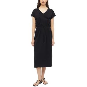 s.Oliver Damen Midi-Kleid aus Baumwollmix – Relaxed Fit, V-Ausschnitt, Tunnelzug, weich und elastisch s.Oliver Damen Midi-Kleid aus Baumwollmix – Relaxed Fit, V-Ausschnitt, Tunnelzug, weich und elastisch