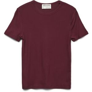 VERO MODA Damen Awirwina Ss O-Neck T-Shirt Noos, Zinfandel, Medium VERO MODA Damen Awirwina Ss O-Neck T-Shirt Noos, Zinfandel, Medium