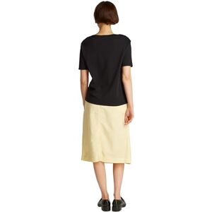 Tommy Hilfiger Damen T-Shirt Kurzarm Stripe Gold mit Knöpfen, Schwarz (Black), XL Tommy Hilfiger Damen T-Shirt Kurzarm Stripe Gold mit Knöpfen, Schwarz (Black), XL