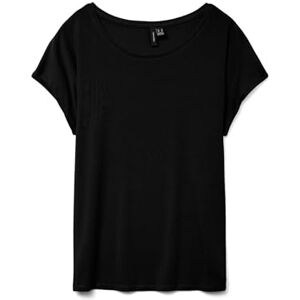 VERO MODA Damen Vmava Plain Top Gajrs Noos T-Shirt, Schwarz, M EU VERO MODA Damen Vmava Plain Top Gajrs Noos T-Shirt, Schwarz, M EU