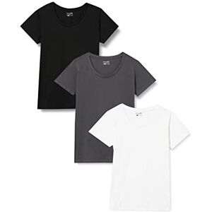 berydale Damen Bd157 T-Shirt, Schwarz/ Anthrazit/ Weiß (3er Pack), S berydale Damen Bd157 T-Shirt, Schwarz/ Anthrazit/ Weiß (3er Pack), S