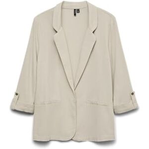 VERO MODA Damen Legeres Blazer Jackett mit Dreiviertel Arm Leichter Sakko Eleganter Business Shacket, Farben:Beige-2, Größe:S VERO MODA Damen Legeres Blazer Jackett mit Dreiviertel Arm Leichter Sakko Eleganter Business Shacket, Farben:Beige-2, Größe:S