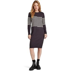 G-STAR RAW Damen Broken Stripe Knitted Kleid, Grau (Grey Asphalt D24515-D563-G277), M G-STAR RAW Damen Broken Stripe Knitted Kleid, Grau (Grey Asphalt D24515-D563-G277), M