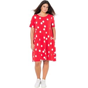 Ulla Popken Damen große Größen Übergrößen Plus Size Midikleid, Punkte, A-Linie, Taschen, Rundhals, Halbarm Ulla Popken Damen große Größen Übergrößen Plus Size Midikleid, Punkte, A-Linie, Taschen, Rundhals, Halbarm
