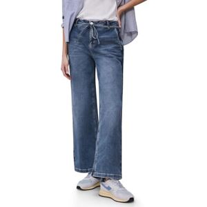 Street One Wide Leg Jeans mit Gürteldetail Authentic mid Blue Washed 30 Street One Wide Leg Jeans mit Gürteldetail Authentic mid Blue Washed 30