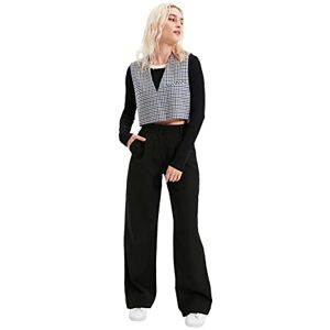 TRENDYOL Man Basic High Waist Wide Leg Pants, Black, 36 TRENDYOL Man Basic High Waist Wide Leg Pants, Black, 36