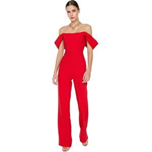 TRENDYOL Einfarbiger gewebter Damen-Overall, rot, 66 TRENDYOL Einfarbiger gewebter Damen-Overall, rot, 66