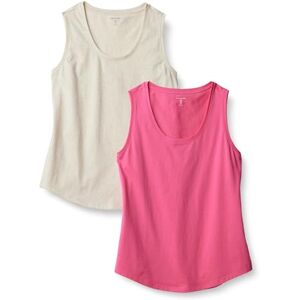 Amazon Essentials Damen Regular Fit Ärmelloses Tanktop Aus 100% Baumwolle, 2er-Pack, Haferbeige Meliert/Intensive Rosa, XXL Amazon Essentials Damen Regular Fit Ärmelloses Tanktop Aus 100% Baumwolle, 2er-Pack, Haferbeige Meliert/Intensive Rosa, XXL
