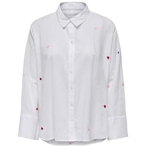 ONLY Damen Onlnew Lina Grace Ls Emb Shirt Noos WVN Knopfverschluss Box Fit Hemd Mit Langen Ärmeln, Bright White, M ONLY Damen Onlnew Lina Grace Ls Emb Shirt Noos WVN Knopfverschluss Box Fit Hemd Mit Langen Ärmeln, Bright White, M
