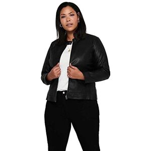 ONLY Carmakoma Damen Carrobber Faux Leather Jacket Noos Lederjacke, Schwarz, 46 EU ONLY Carmakoma Damen Carrobber Faux Leather Jacket Noos Lederjacke, Schwarz, 46 EU