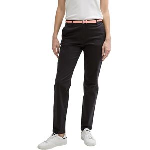 TOM TAILOR Damen 1016542 Slim Chino Hose Mit Gürtel, 14482 Deep Black, 40W / 32L EU TOM TAILOR Damen 1016542 Slim Chino Hose Mit Gürtel, 14482 Deep Black, 40W / 32L EU