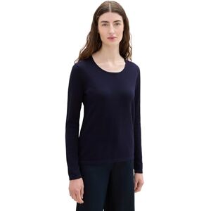 TOM TAILOR Damen Basic Pullover mit Rundhalsausschnitt,30025 Navy Midnight Blue, XXXL TOM TAILOR Damen Basic Pullover mit Rundhalsausschnitt,30025 Navy Midnight Blue, XXXL