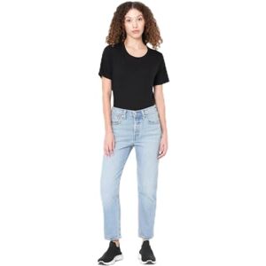 Levi's Damen Jeanshose 501 Crop High Rise, Straight Fit, Blau (No Rush), W27/L30 Levi's Damen Jeanshose 501 Crop High Rise, Straight Fit, Blau (No Rush), W27/L30