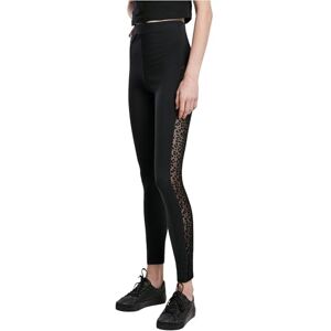 Urban Classics Damen Ladies Flock Lace Stripe Leggings, Black, XS Urban Classics Damen Ladies Flock Lace Stripe Leggings, Black, XS