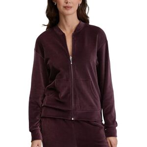 CALIDA Lounge Velours Lounge-Jacke Damen, kuscheliger Baumwoll-Velours Black Cherry 36-38 CALIDA Lounge Velours Lounge-Jacke Damen, kuscheliger Baumwoll-Velours Black Cherry 36-38