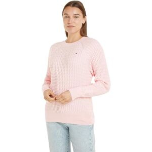 Tommy Hilfiger Damen Pullover Zopfmuster Strickpullover, Rosa (Delicate Pink), XXS Tommy Hilfiger Damen Pullover Zopfmuster Strickpullover, Rosa (Delicate Pink), XXS