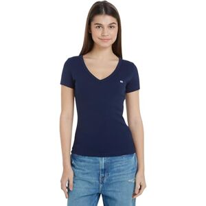 Tommy Jeans Damen Tjw Slim Essential Rib V Dw0dw17385 Kurzarm Strickoberteile, Blau, M EU Tommy Jeans Damen Tjw Slim Essential Rib V Dw0dw17385 Kurzarm Strickoberteile, Blau, M EU
