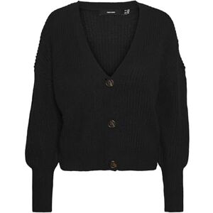VERO MODA Damen Vmlea Ls V-Hals Manchet Cardigan Noos Strickjacke, Schwarz, S EU VERO MODA Damen Vmlea Ls V-Hals Manchet Cardigan Noos Strickjacke, Schwarz, S EU