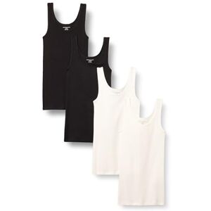 Amazon Essentials Damen Slim Fit Tank, 4er-Pack, Schwarz/Weiß, Medium Amazon Essentials Damen Slim Fit Tank, 4er-Pack, Schwarz/Weiß, Medium