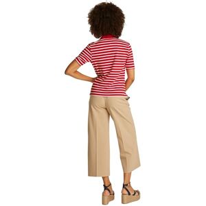 Tommy Hilfiger Damen Poloshirt Kurzarm Regular Fit, Mehrfarbig (Primary Red/Ecru STP), L Tommy Hilfiger Damen Poloshirt Kurzarm Regular Fit, Mehrfarbig (Primary Red/Ecru STP), L