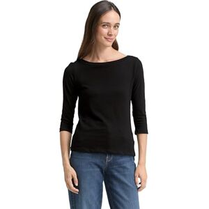 TOM TAILOR Damen Basic T-Shirt mit 3/4-Arm, 14482 Deep Black, XL TOM TAILOR Damen Basic T-Shirt mit 3/4-Arm, 14482 Deep Black, XL