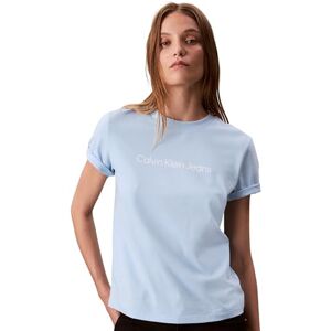 Calvin Damen T-Shirt Kurzarm Logo Classic Regular Fit, Blau (Cerulean), M Calvin Damen T-Shirt Kurzarm Logo Classic Regular Fit, Blau (Cerulean), M