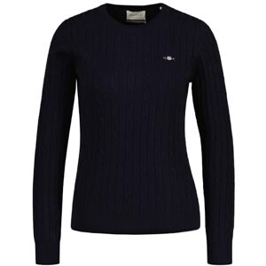 GANT Damen Stretch Cotton Cable C-Neck Pullover, Evening Blue, Standard GANT Damen Stretch Cotton Cable C-Neck Pullover, Evening Blue, Standard