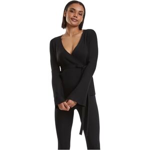 Urban Classics Damen Ladies Rib Knit Wrapped Cardigan Sweater, Schwarz, M EU Urban Classics Damen Ladies Rib Knit Wrapped Cardigan Sweater, Schwarz, M EU