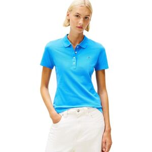 Tommy Hilfiger Damen Poloshirt Kurzarm 1985 Pique Slim Fit, Blau (Mesmerizing Blue), S Tommy Hilfiger Damen Poloshirt Kurzarm 1985 Pique Slim Fit, Blau (Mesmerizing Blue), S