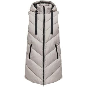 JDY Damen 3/4-lange Steppweste Skylar Padded Hood Waistcoat mit Kapuze 15220630 Chateau Gray/Black XS JDY Damen 3/4-lange Steppweste Skylar Padded Hood Waistcoat mit Kapuze 15220630 Chateau Gray/Black XS