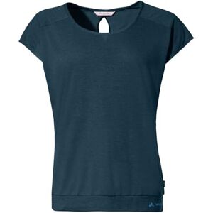 VAUDE Skomer T-Shirt III – Sportshirt Damen Kurzarm aus 75% recyceltem Polyester & 25% Lyocell, Sport Shirts für Damen mit überschnittener Schulter Dark sea, 40 VAUDE Skomer T-Shirt III – Sportshirt Damen Kurzarm aus 75% recyceltem Polyester & 25% Lyocell, Sport Shirts für Damen mit überschnittener Schulter Dark sea, 40