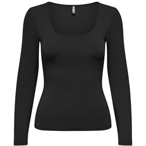 ONLY Damen ONLEA L/S 2-Way DEEP Neck JRS NOOS Top, Black, Small ONLY Damen ONLEA L/S 2-Way DEEP Neck JRS NOOS Top, Black, Small