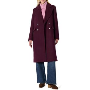 Amazon Essentials Damen Zweireihiger Relaxed-Fit-Longline-Mantel Wollmischung, Burgunderrot, S Amazon Essentials Damen Zweireihiger Relaxed-Fit-Longline-Mantel Wollmischung, Burgunderrot, S