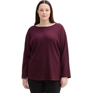 TOM TAILOR Damen Plussize Longsleeve mit Fledermausärmeln,35898 Black Berry Melange, 46 TOM TAILOR Damen Plussize Longsleeve mit Fledermausärmeln,35898 Black Berry Melange, 46