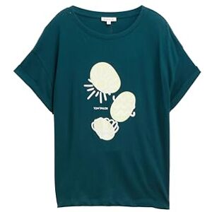 TOM TAILOR Damen 1047069 T-Shirt, 27528 Dark Teal Green, XS EU TOM TAILOR Damen 1047069 T-Shirt, 27528 Dark Teal Green, XS EU