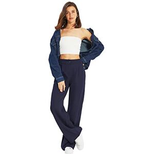 TRENDYOL Damen Offene -Gerader Hose Pants, Navy Blau, 36 EU TRENDYOL Damen Offene -Gerader Hose Pants, Navy Blau, 36 EU